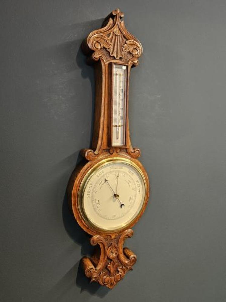 Quality Victorian Small Proportion Banjo Barometer - Image 2