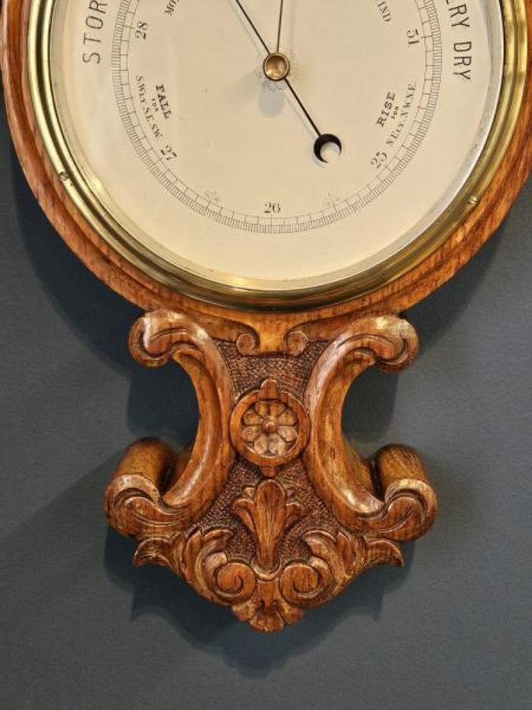Quality Victorian Small Proportion Banjo Barometer - Image 4
