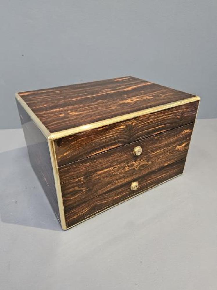 Quality Victorian Coromandel, Silver and Mother of Pearl Dressing Box - Image 3