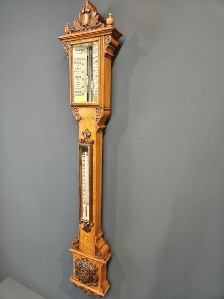 Victorian Oak Seacoast Stick Barometer  - Image 7