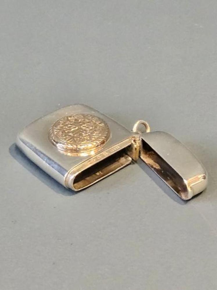 Silver and 9ct Gold Medallion Vesta Case - Image 5