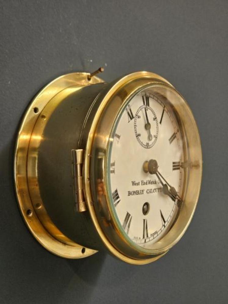 Small Enamel Dial Ships Clock - Image 5