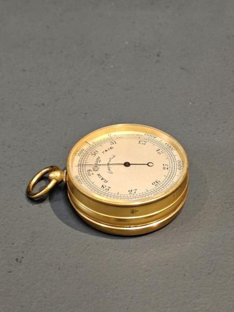 Victorian Gilt Brass Pocket Barometer  - Image 5
