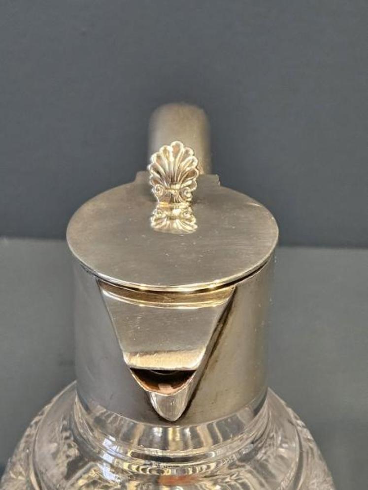 George V Silver Cut Crystal Claret Jug - Image 2