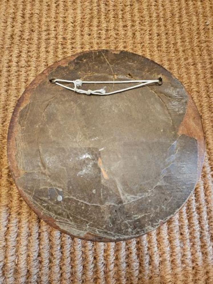 Victorian Golden Oak Framed Circular Mirror - Image 5