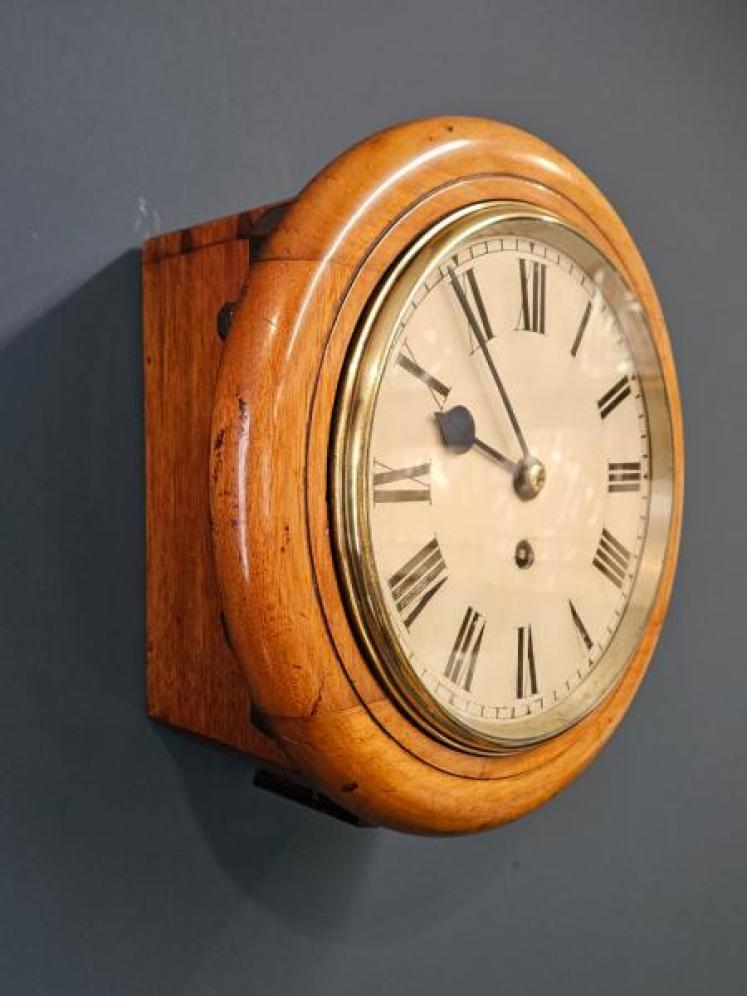 8" Dial Walnut Cased Fusee Dial Clock - Image 7