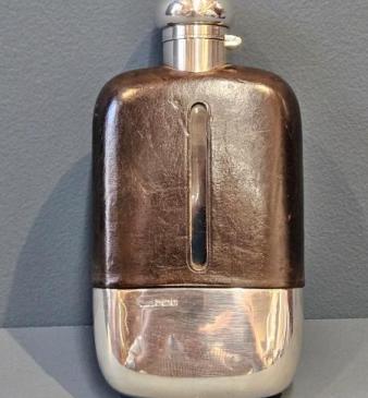 Walker & Hall 1/2 Pint Silver Hip Flask