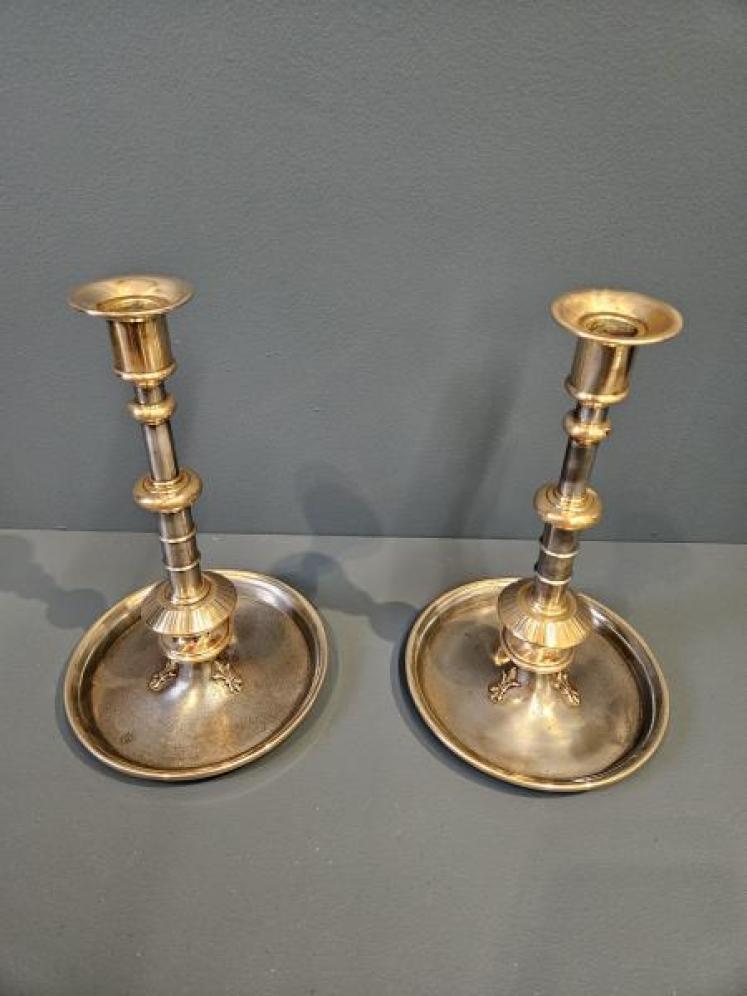 Superb Early Victorian Cast Iron And Bronze Candlesticks - Image 4