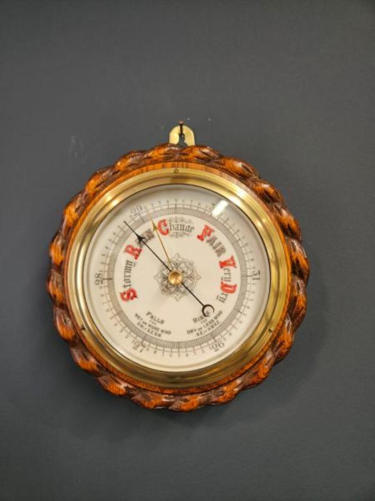 Victorian Oak Ships Barometer - Image 1