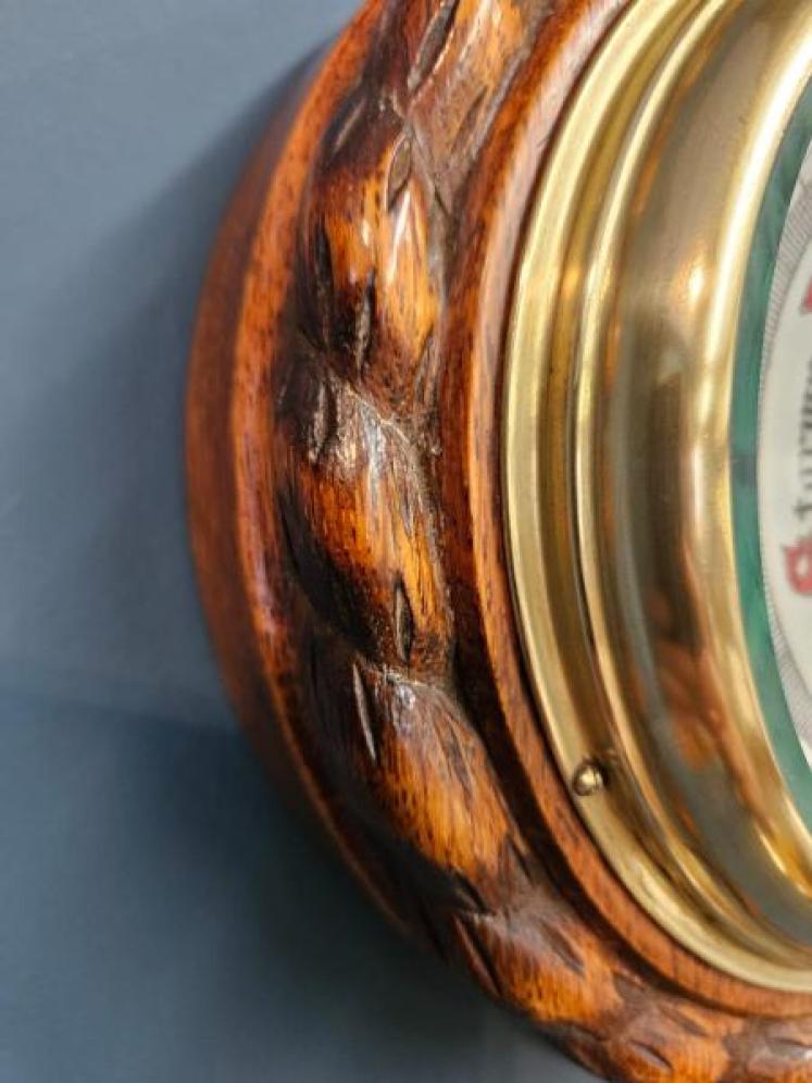 Victorian Oak Ships Barometer - Image 2