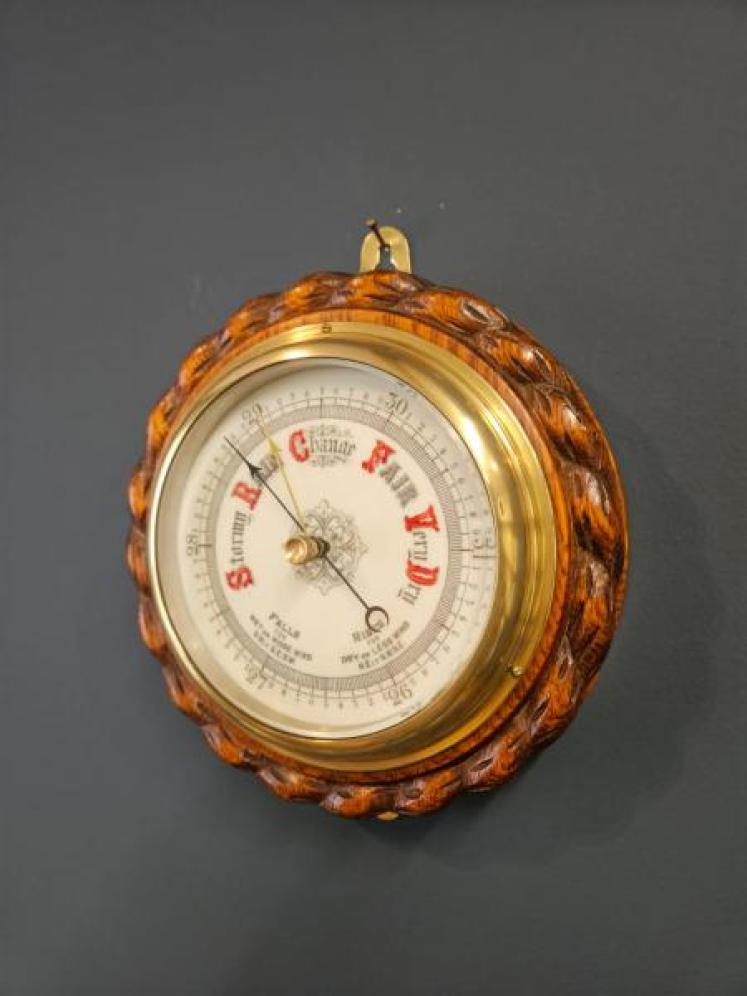 Victorian Oak Ships Barometer - Image 3