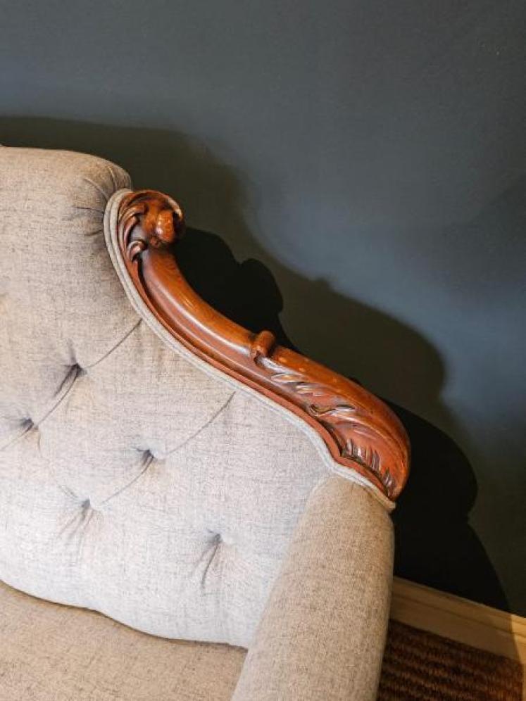 Early Victorian Rosewood Framed Sofa - Image 2