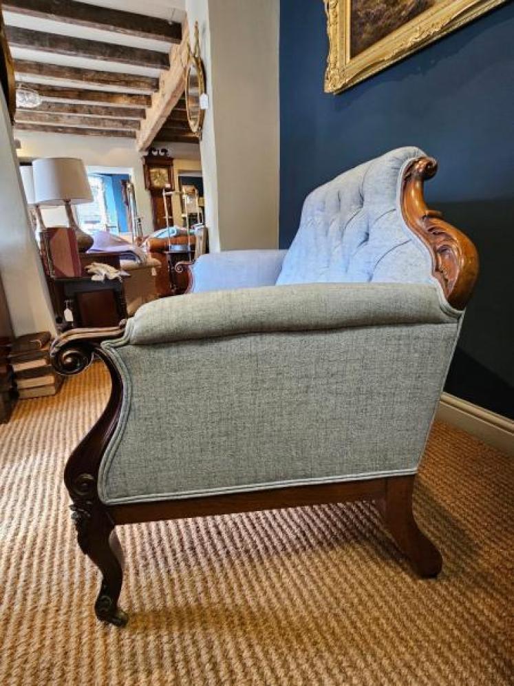 Early Victorian Rosewood Framed Sofa - Image 5