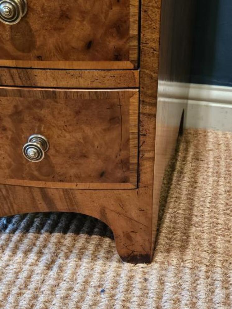 Small proportioned Victorian Burr Walnut Chest with Brushing Slide - Image 7