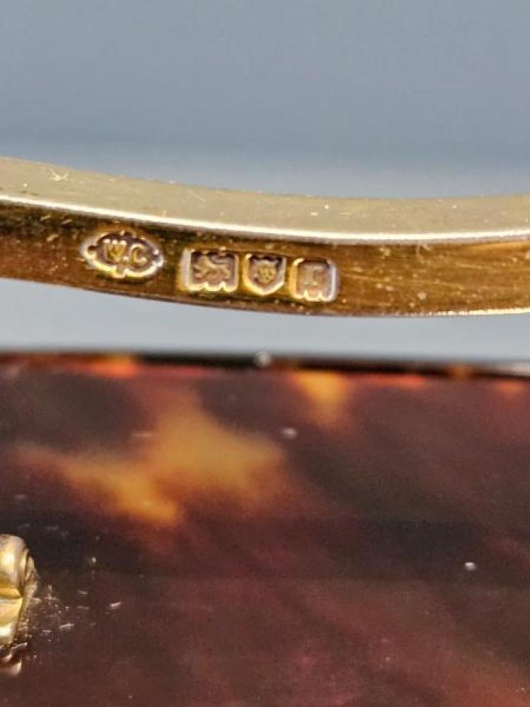 Small William Comyns Silver Gilt and Tortoise Shell Clock - Image 4