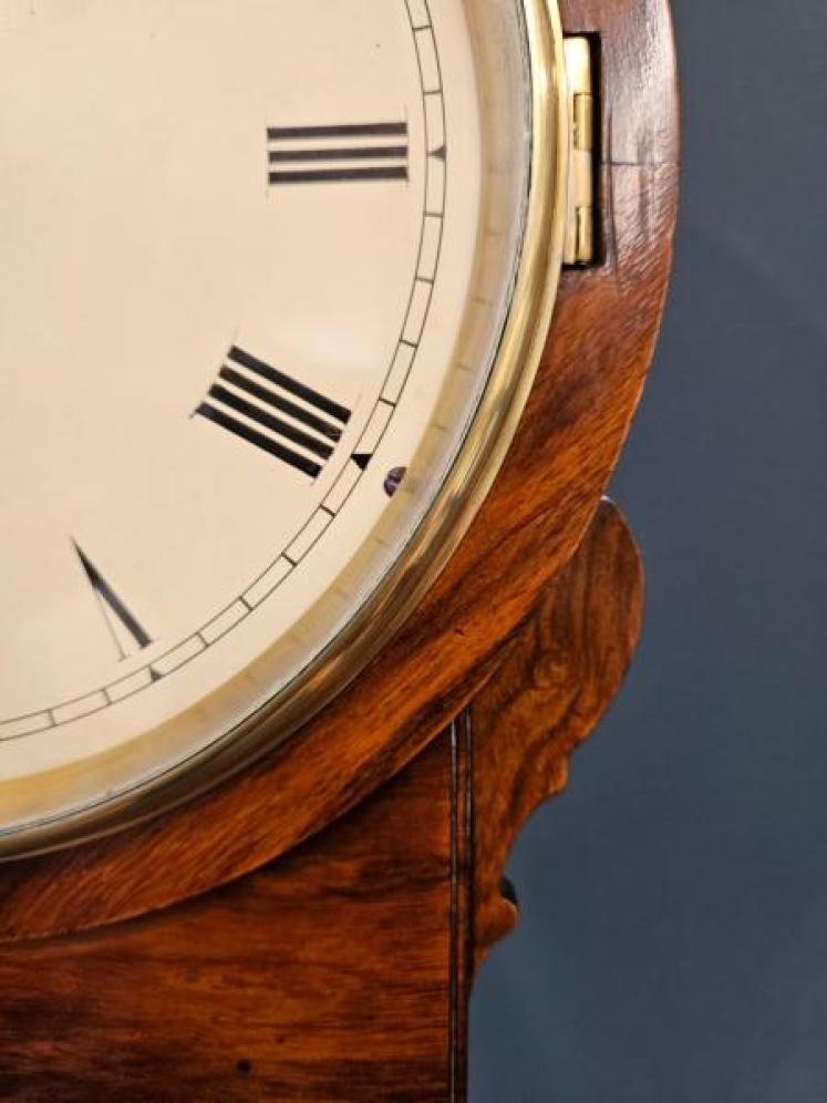 Mid Victorian Walnut 8" Dial Drop Dial Clock - Image 3
