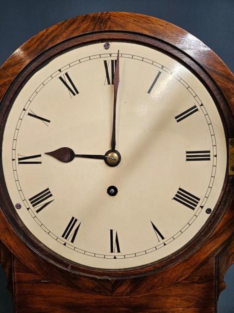 Mid Victorian Walnut 8" Dial Drop Dial Clock - Image 5