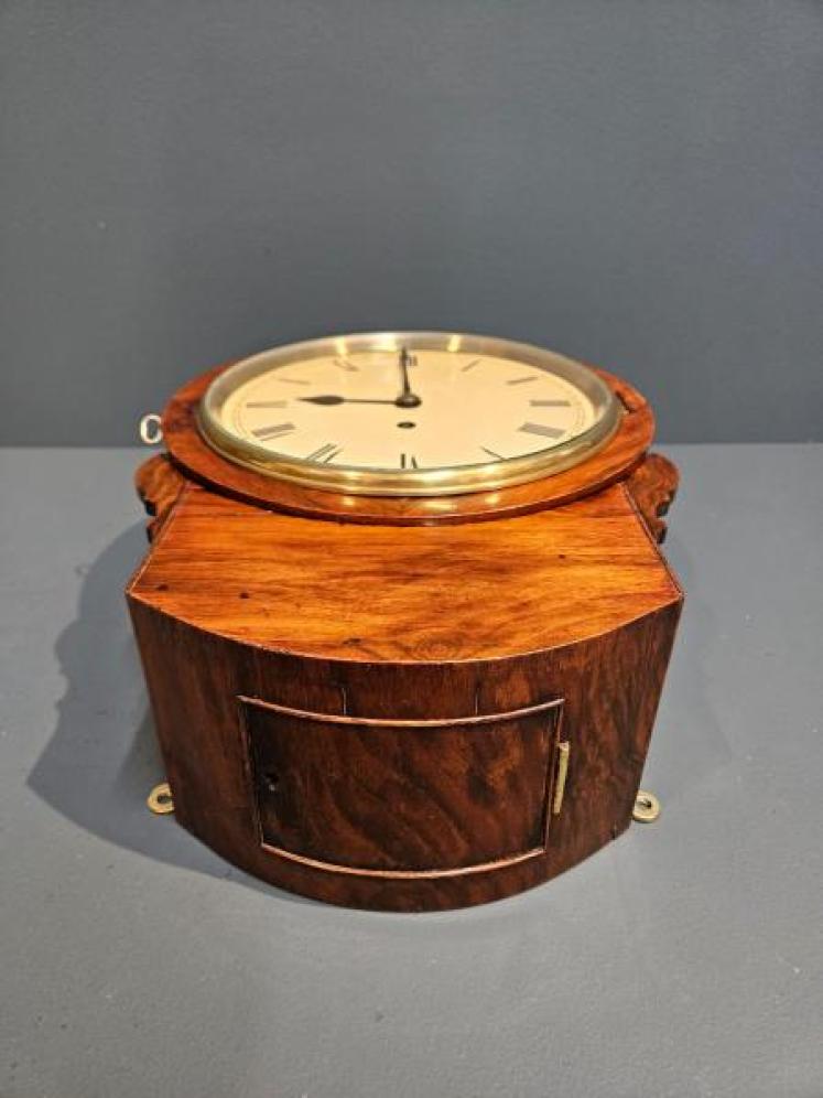Mid Victorian Walnut 8" Dial Drop Dial Clock - Image 7