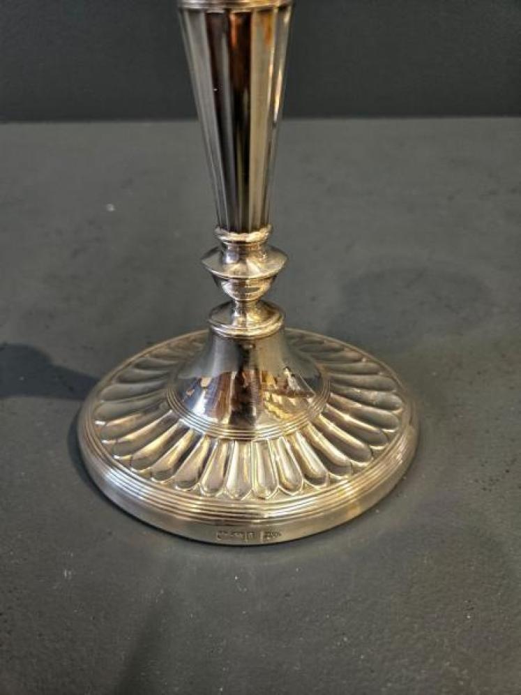 Pair of Victorian Adams Style Silver Candlesticks - Image 4