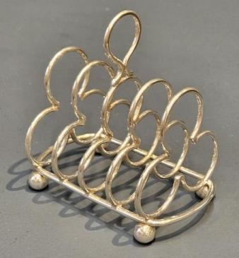 Victorian Silver Trefoil Toast Rack