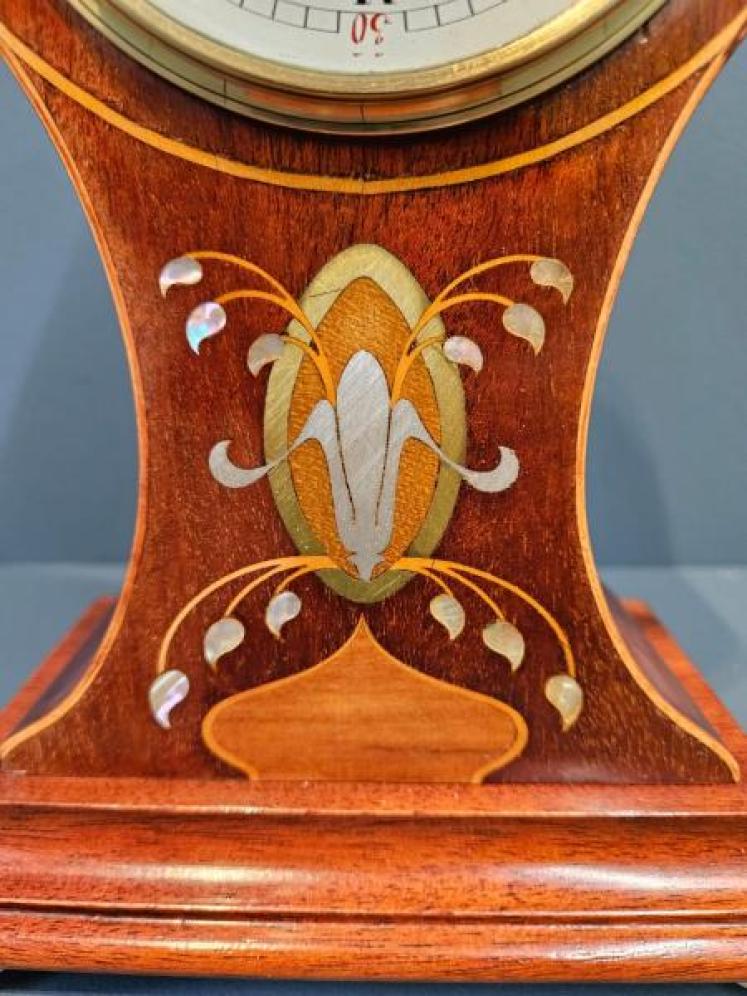 Late Victorian Inlaid Mahogany Balloon Clock - Image 2