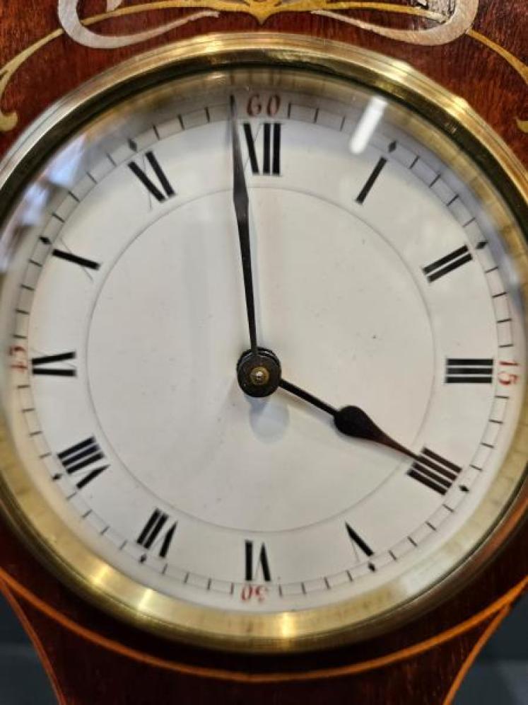 Late Victorian Inlaid Mahogany Balloon Clock - Image 3