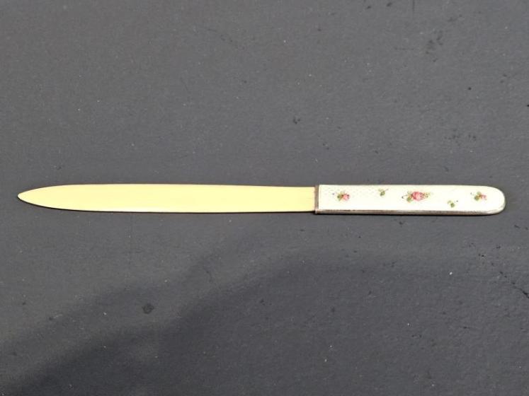 Silver and Enamel Pen, Letter Opener and Pencil Set - Image 2