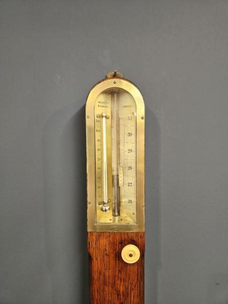 Negretti & Zambra Oak Miners Stick Barometer - Image 3