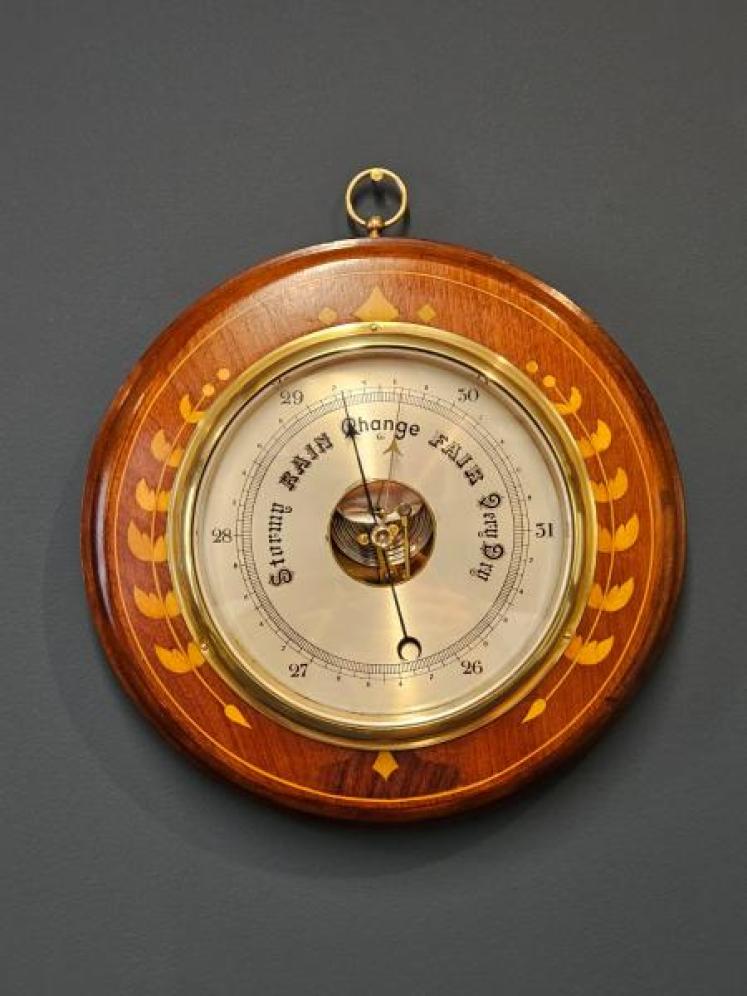 Edwardian Inlaid Mahogany Barometer - Image 1