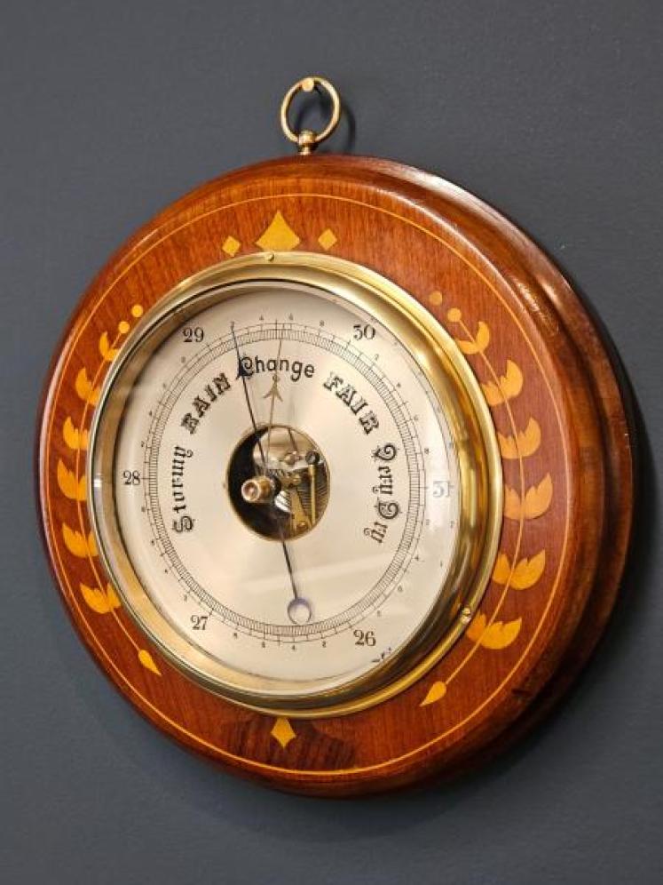 Edwardian Inlaid Mahogany Barometer - Image 2