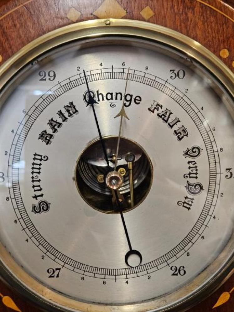 Edwardian Inlaid Mahogany Barometer - Image 3
