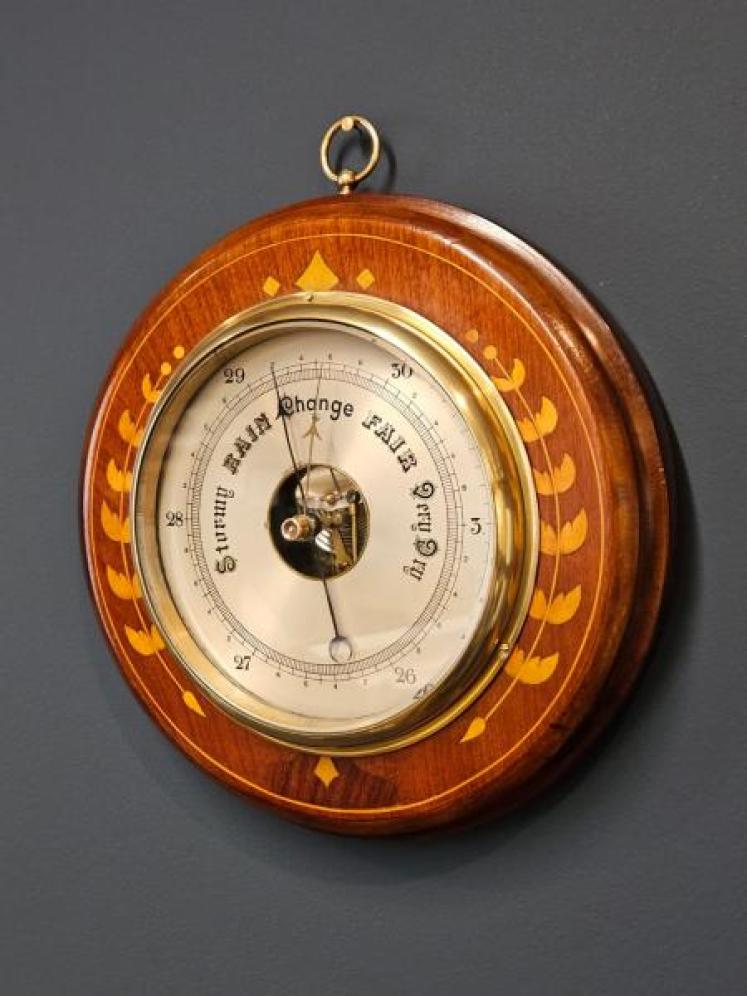 Edwardian Inlaid Mahogany Barometer - Image 6