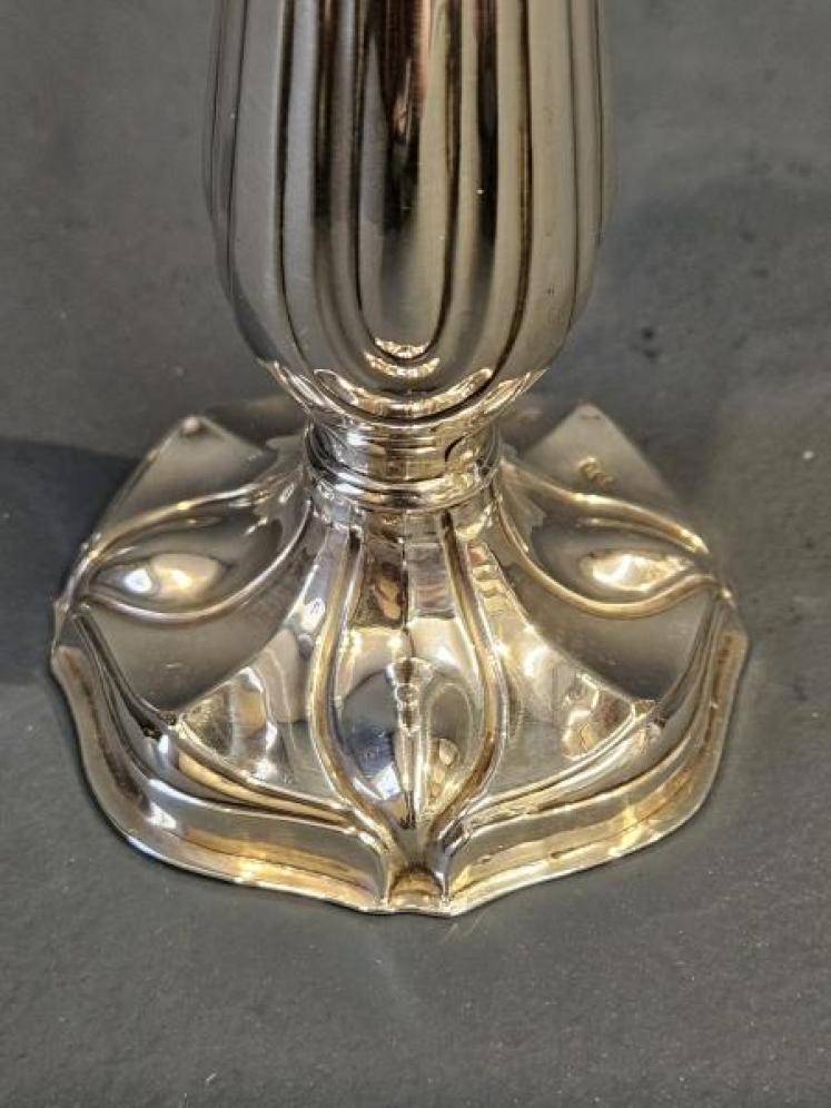 Pair Of Quality Art Nouveau Silver Candlesticks - Image 3