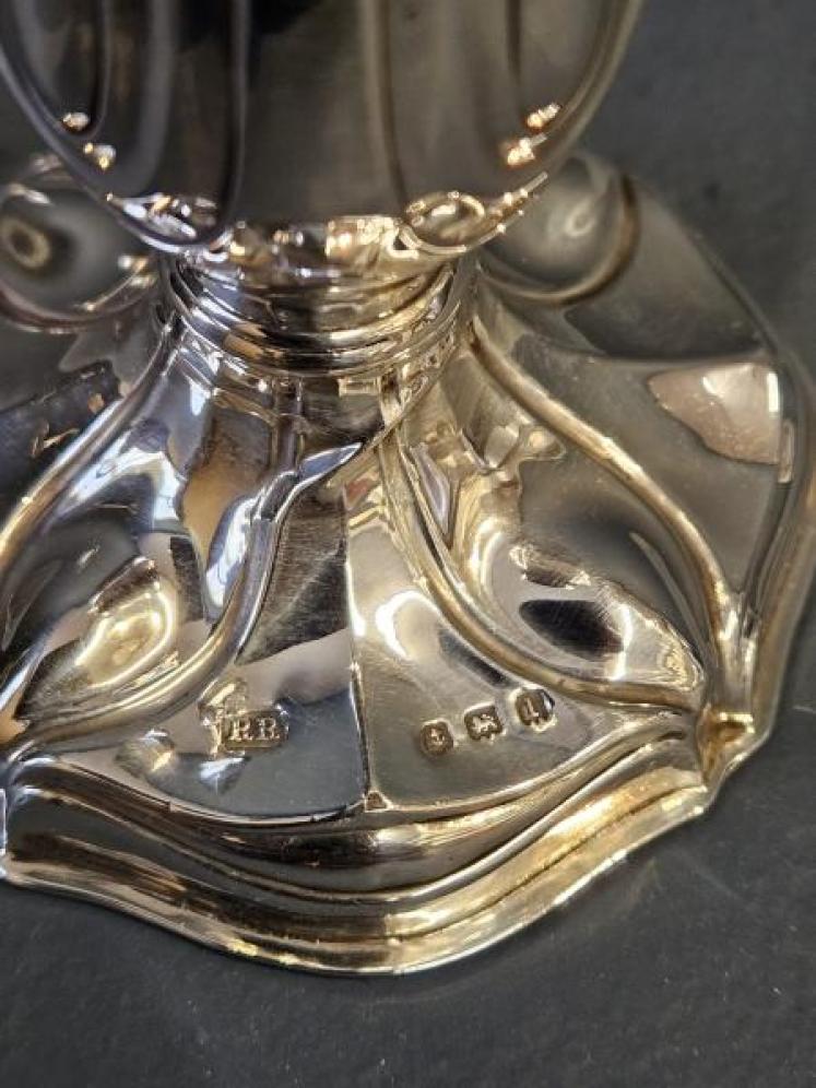 Pair Of Quality Art Nouveau Silver Candlesticks - Image 5