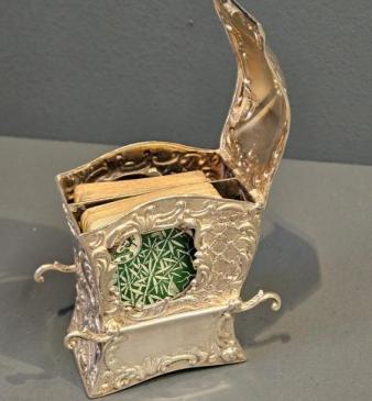 Unusual Victorian Silver Sedan Chair Card Case