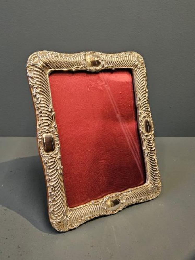Large Victorian Embossed Silver Photo Frame  - Image 1