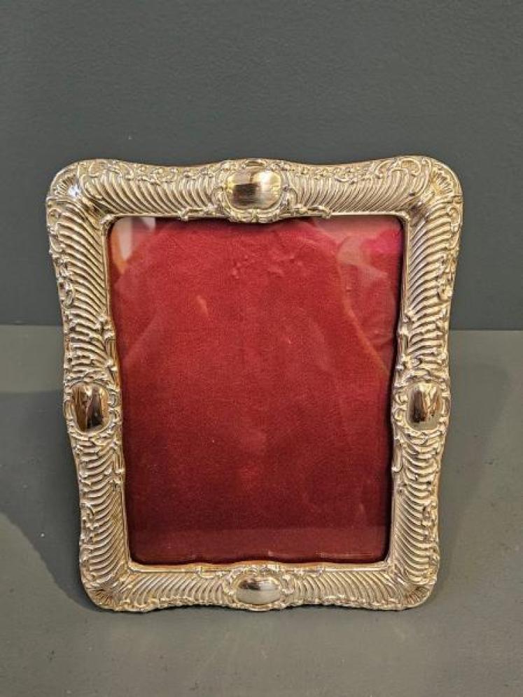 Large Victorian Embossed Silver Photo Frame  - Image 2