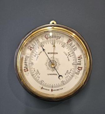 Victorian Brass and Steel Cased Rapid Indicating Marine Barometer 