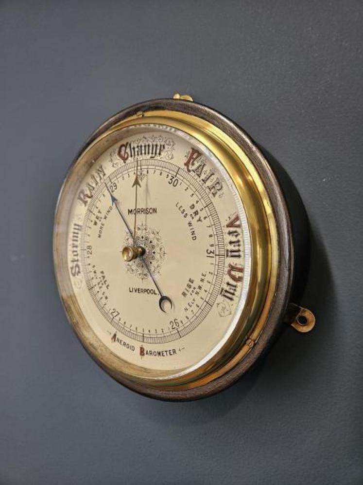 Victorian Brass and Steel Cased Rapid Indicating Marine Barometer  - Image 3