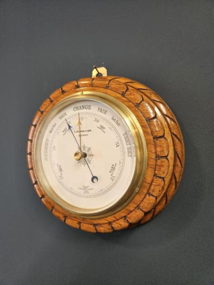 Victorian Petal Carved Derby Barometer  - Image 1
