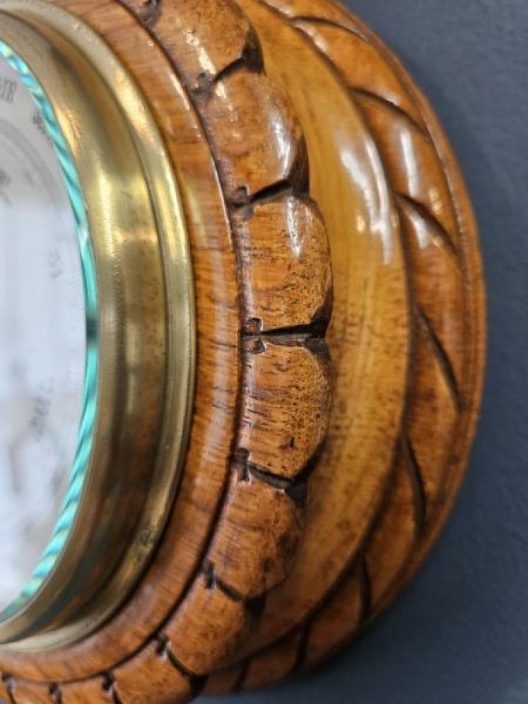 Victorian Petal Carved Derby Barometer  - Image 3