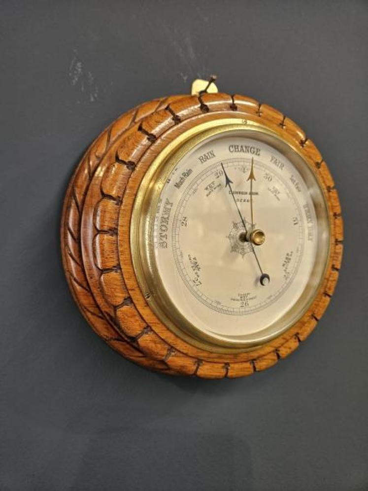 Victorian Petal Carved Derby Barometer  - Image 4