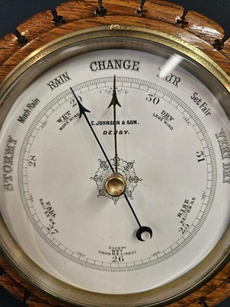 Victorian Petal Carved Derby Barometer  - Image 5