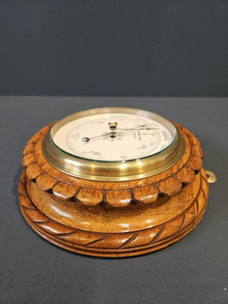 Victorian Petal Carved Derby Barometer  - Image 6
