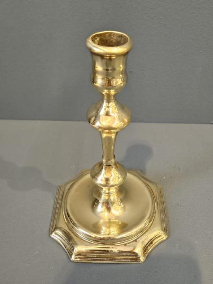 Pair of George III Seemed Brass Candlesticks  - Image 2