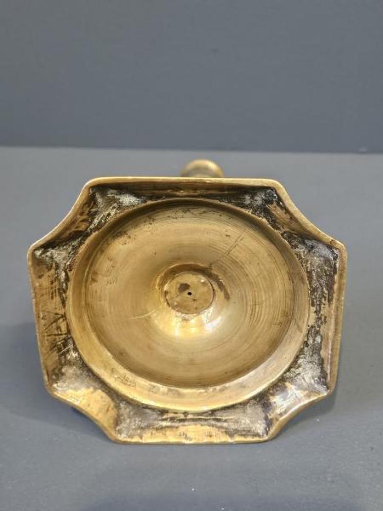 Pair of George III Seemed Brass Candlesticks  - Image 6