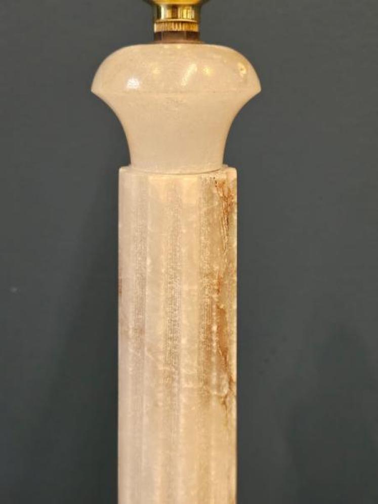 Edwardian Marble Reeded Column Table Lamp  - Image 3