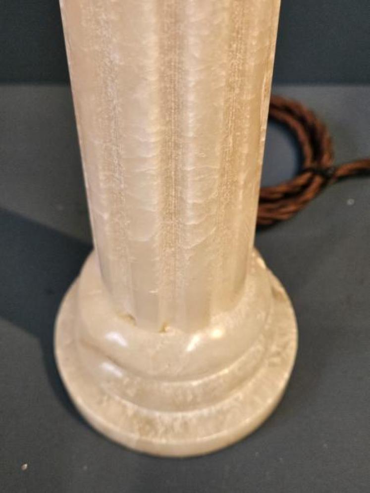 Edwardian Marble Reeded Column Table Lamp  - Image 5