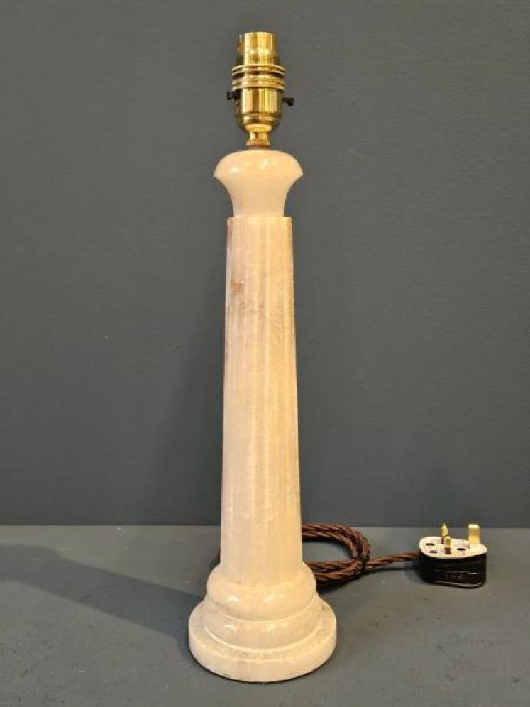 Edwardian Marble Reeded Column Table Lamp  - Image 6