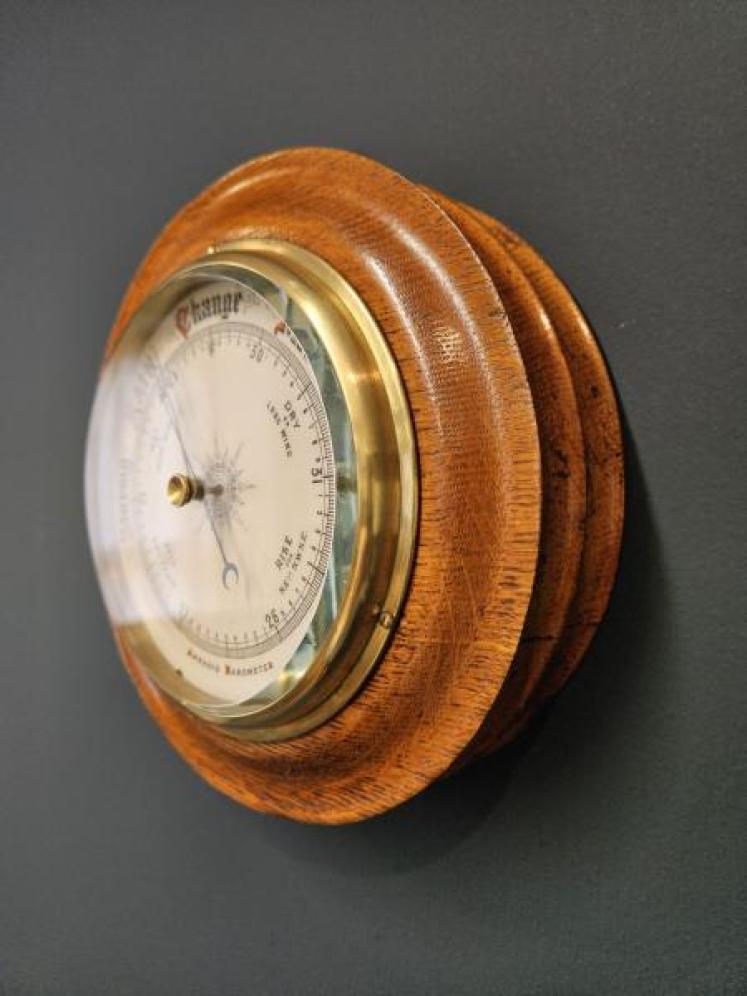 Victorian Turned Golden Oak Barometer  - Image 3
